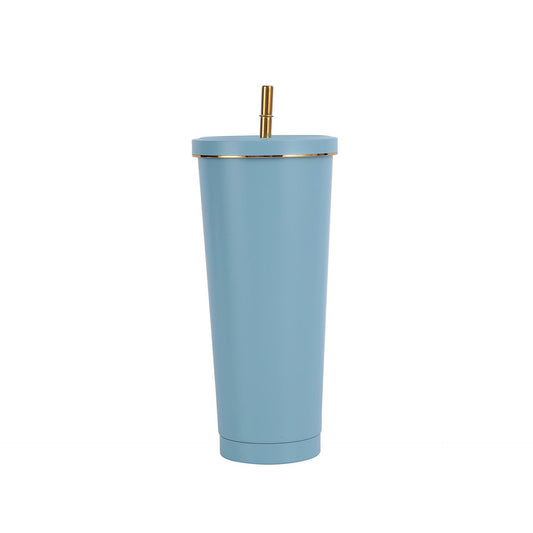 Baby blue 750ml Double Walled Gold Rim Tumbler - Blanks & More Wholesale