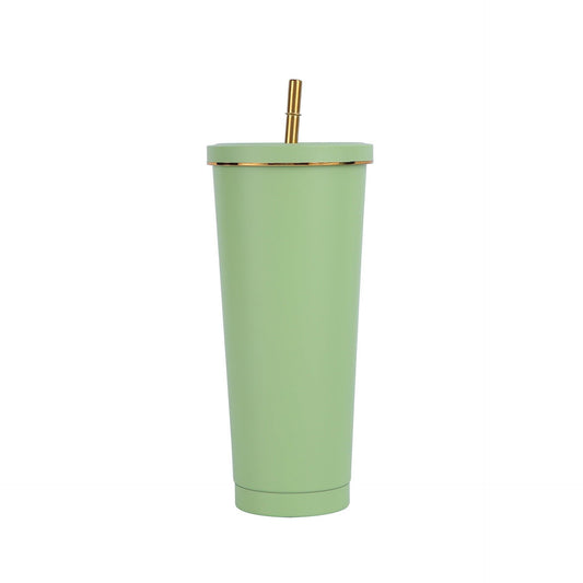 Green 750ml Double Walled Gold Rim Tumbler - Blanks & More Wholesale