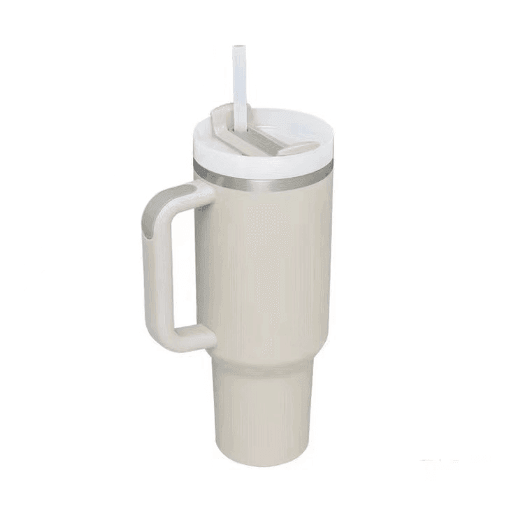 Nude 40oz Tumbler With Handle, Straw And Lid - Blanks & More Wholesale